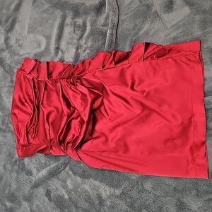 SUZI CHIN Sleeveless Red Satiny Dress Size 6